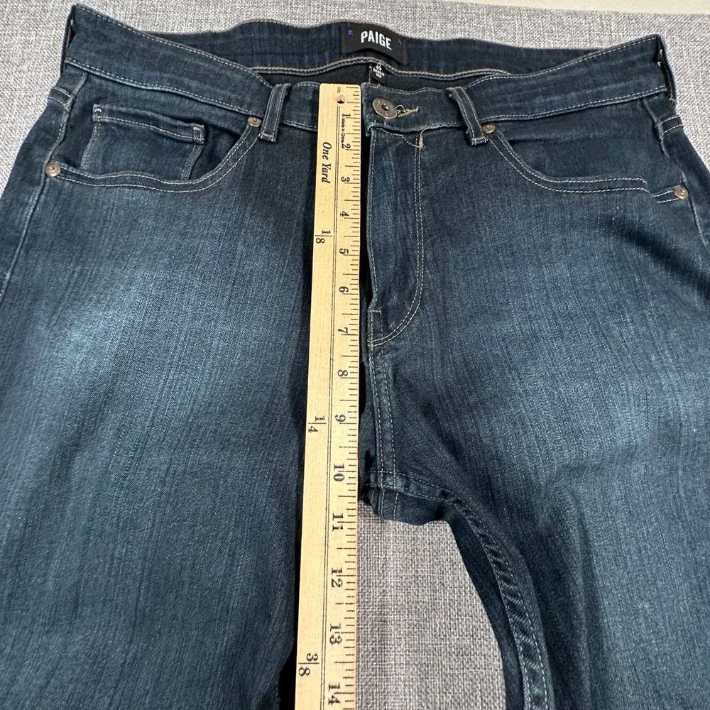 Paige Federal Slim Straight Jeans Mens 33x34 Cellar Indigo Stretch Made in USA